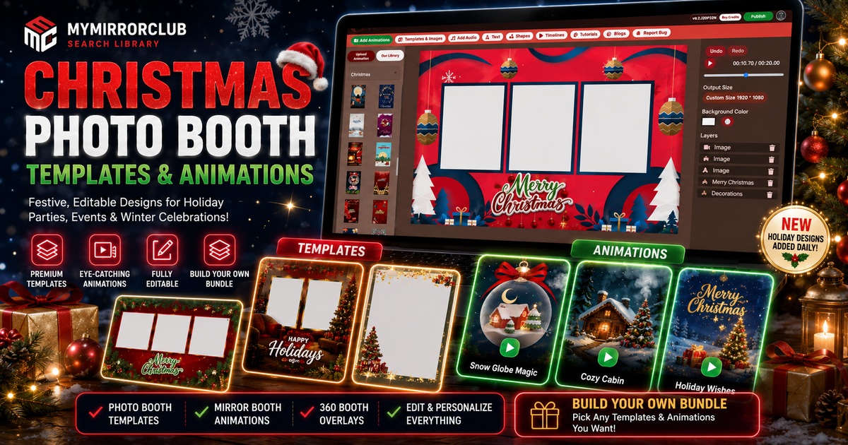 Christmas Photo Booth Templates & Animations for Every Holiday Event