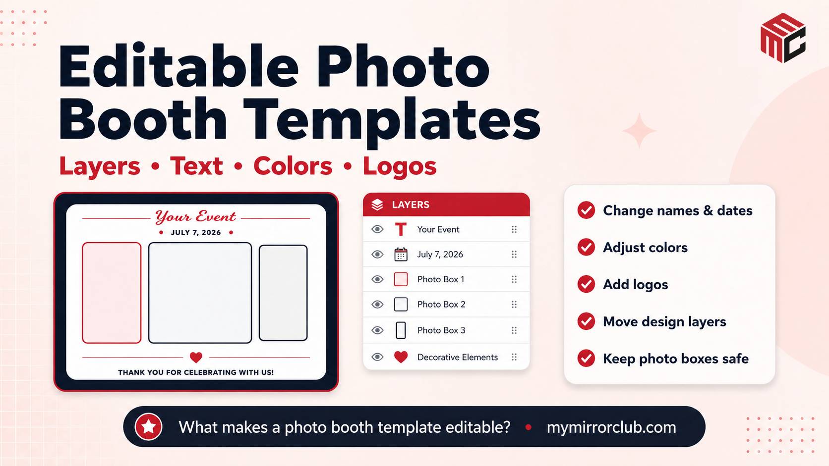 What Makes a Photo Booth Template Editable? Layers, Text, Colors and Logos