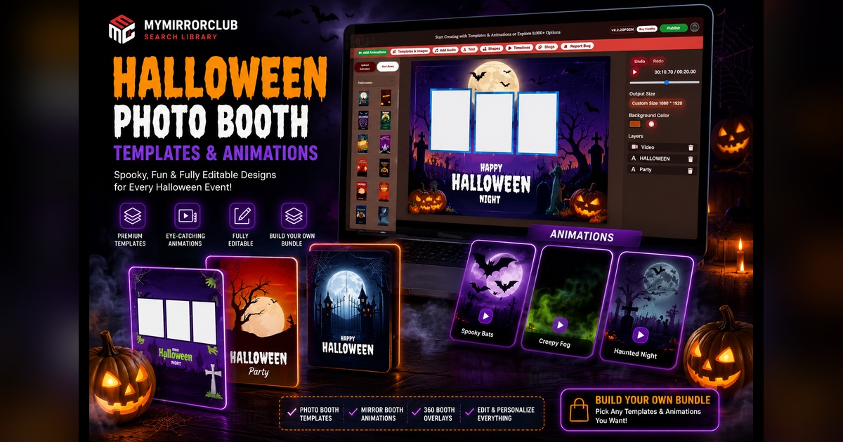 Halloween Photo Booth Templates & Animations for Every Spooky Event