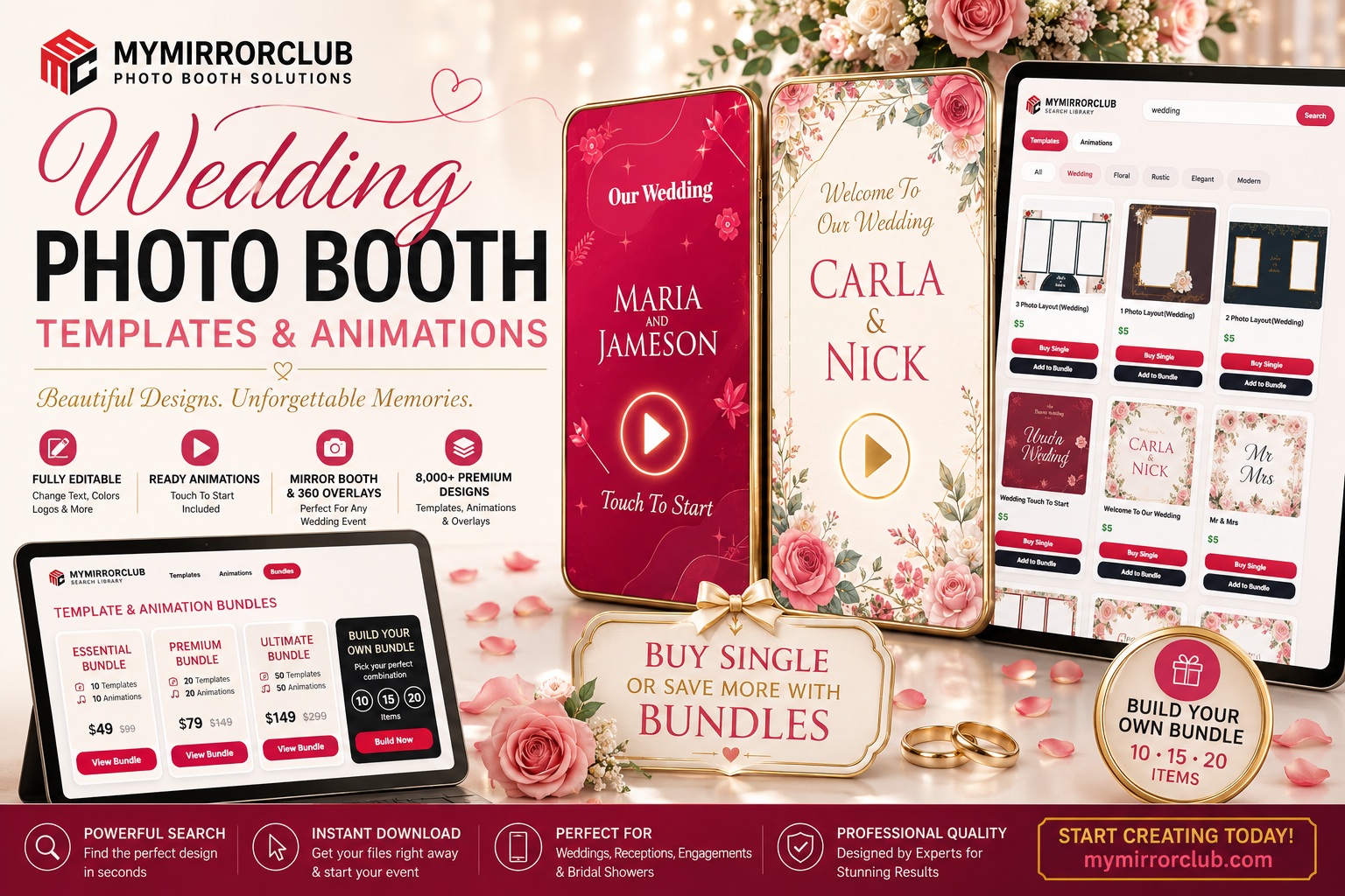 Wedding Photo Booth Templates & Animations for Every Wedding Style
