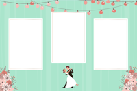 Editable wedding photo booth template with two photo openings from the MyMirrorClub library