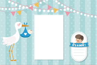 Actual baby shower templates design from the MyMirrorClub editable photo booth template library